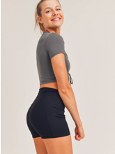 Load image into Gallery viewer, Gray Cinch Cropped Top