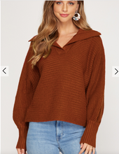 Load image into Gallery viewer, Cinnamon Collared Sweater