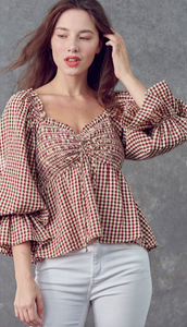 Cora Checker Print Top