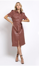 Load image into Gallery viewer, Morgan Vegan Leather Midi Dress