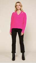 Load image into Gallery viewer, V Cutout Pink Sweater