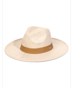 Beige Boho Wool Fedora