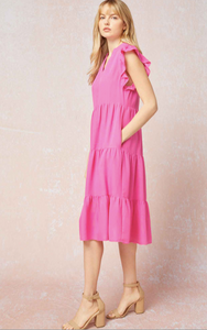 Bliss Fuchsia Flutter Dress