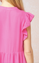 Load image into Gallery viewer, Bliss Fuchsia Flutter Dress