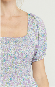Skylar Blue Floral Tiered Dress