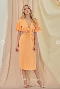 Citrus Cutout Midi Dress