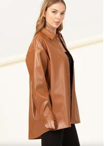 All That Brown Leather Shacket