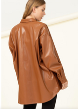 Load image into Gallery viewer, All That Brown Leather Shacket