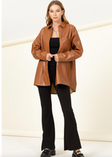 Load image into Gallery viewer, All That Brown Leather Shacket