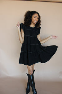Bambi Black Denim Dress