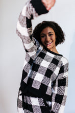 Load image into Gallery viewer, Buffalo Plaid Teddy Lounge Sweater