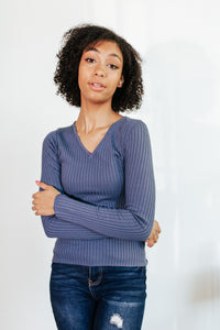 Tie Back Stone Blue Top