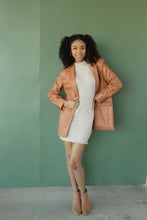 Load image into Gallery viewer, Camel Brown Leather Blazer
