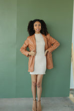Load image into Gallery viewer, Camel Brown Leather Blazer