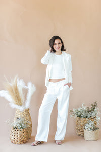 Special White Shimmer Trousers