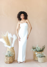 Load image into Gallery viewer, A Moment White Satin Formal Dress