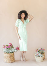 Load image into Gallery viewer, Cherished Light Chartreuse Midi Dress