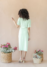 Load image into Gallery viewer, Cherished Light Chartreuse Midi Dress