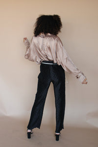 Becky Black Plissé Pants