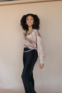 Becky Black Plissé Pants