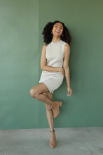Load image into Gallery viewer, Cream Sleeveless Sweater Dress