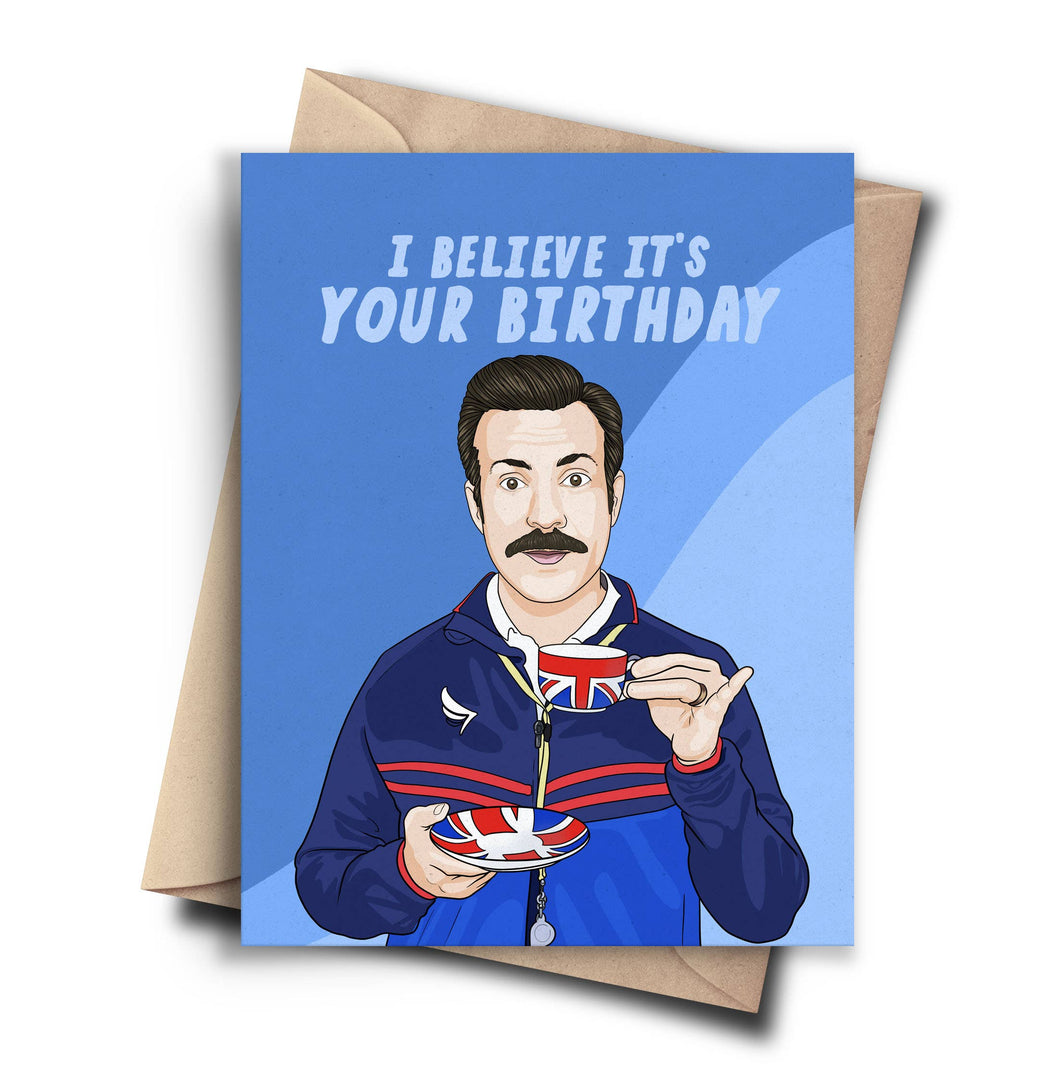 Funny Ted Lasso Birthday Card - Punny Pop Culture Card