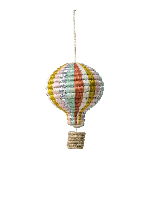 Striped Jewel Toned Hot Air Balloon Ornament