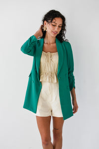 Chic Kelly Green Oversized Blazer