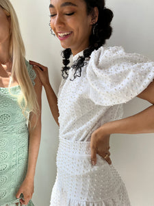 White Jewel & Pearl Top