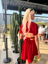 Load image into Gallery viewer, Radiant Red Tie Back Dress