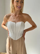 Load image into Gallery viewer, White Zip Corset Top