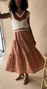 Sedona Print Tiered Maxi Skirt