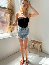 Load image into Gallery viewer, Black Zip Corset Top