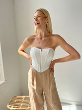 Load image into Gallery viewer, White Zip Corset Top