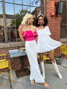 Queen City Ruffle White Dress