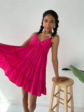 Load image into Gallery viewer, Fuchsia Boho Linen Dress