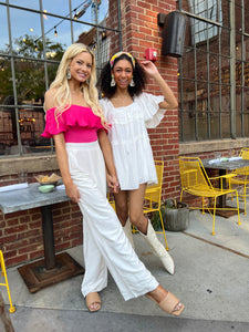 Hot Pink Ruffle Bodysuit