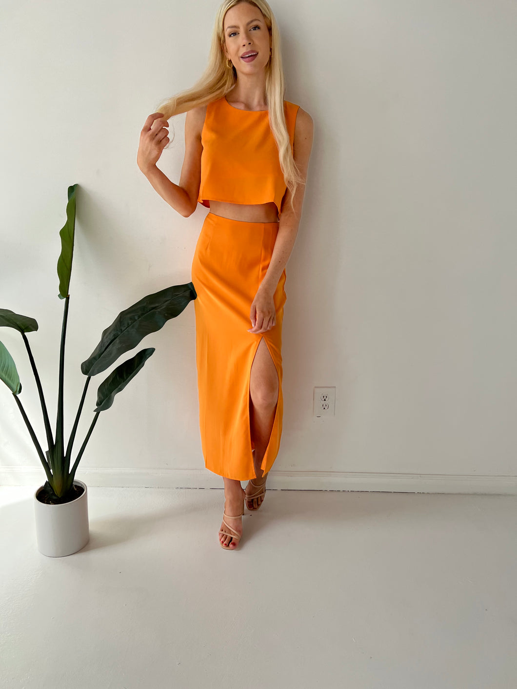 Tangerine Maxi Skirt