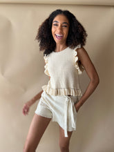 Load image into Gallery viewer, Crochet Knit Ruffle Top