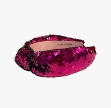 Load image into Gallery viewer, Pink Sequin Knot Headband