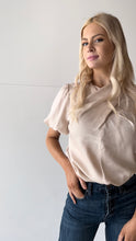 Load image into Gallery viewer, Sleek Neutral Cross Front Blouse