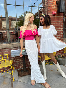 Queen City Ruffle White Dress