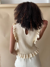 Load image into Gallery viewer, Crochet Knit Ruffle Top