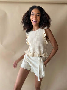 Sand Belted Shorts