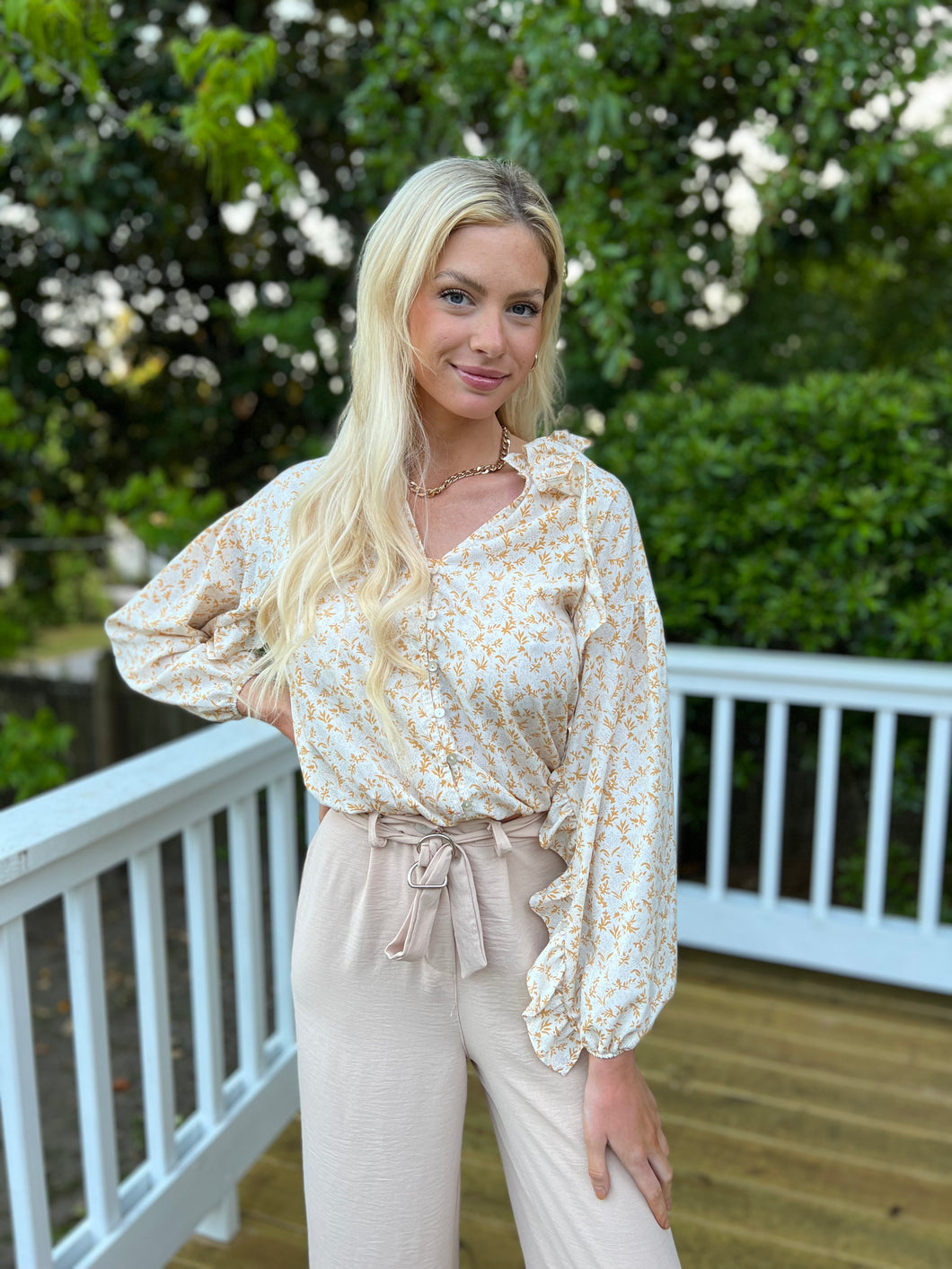 Celestial Ruffle Blouse
