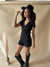 Load image into Gallery viewer, Little Tie Black Romper