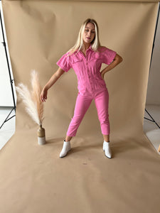 Hot Pink Utility Jumpsuit