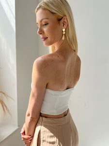 White Zip Corset Top