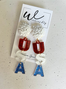 USA Glitter Earrings