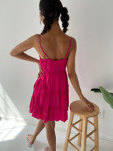 Load image into Gallery viewer, Fuchsia Boho Linen Dress